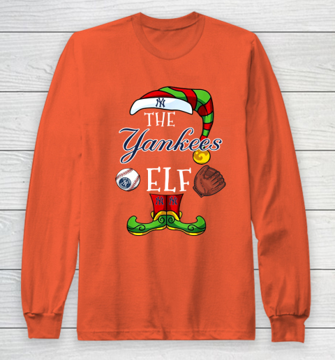 New York Yankees Christmas ELF Funny MLB Long Sleeve T-Shirt 3