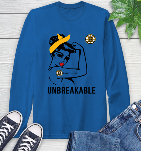 NHL Boston Bruins Girl Unbreakable Hockey Sports Long Sleeve T-Shirt 7