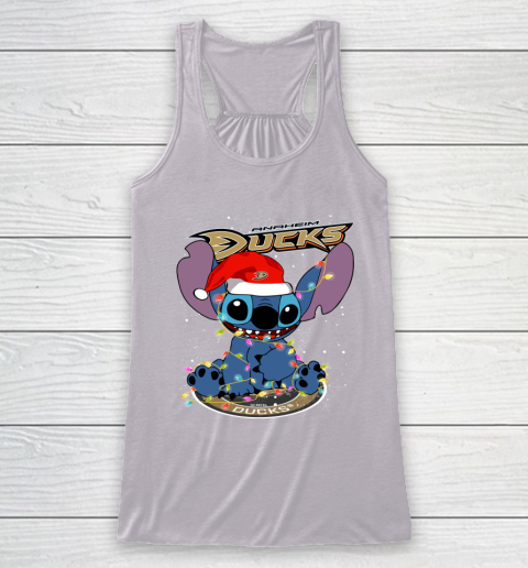 Anaheim Ducks NHL Hockey noel stitch Christmas Racerback Tank 3