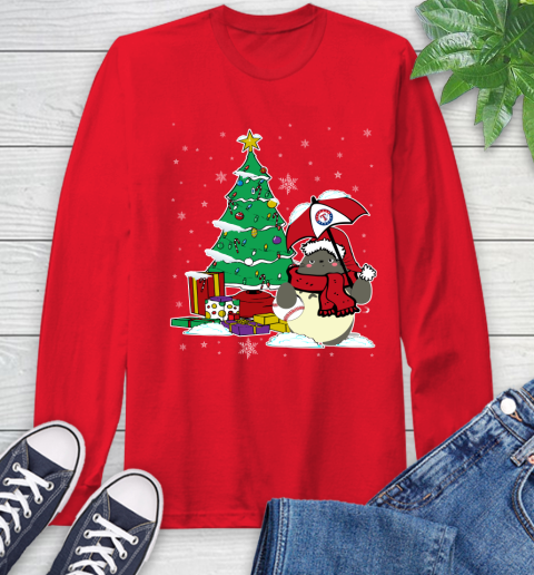 Texas Rangers MLB Baseball Cute Tonari No Totoro Christmas Sports Long Sleeve T-Shirt 11