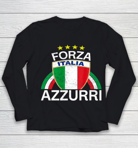 Funny Italia Football Soccer Italian Flag 2021 Youth Long Sleeve