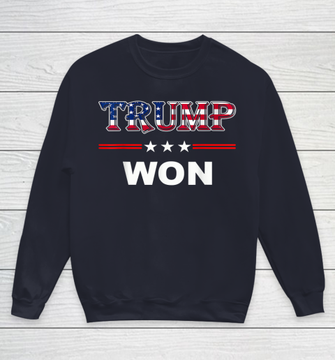 Trump Won T Shirt 4th of July American Flag Youth Sweatshirt 2