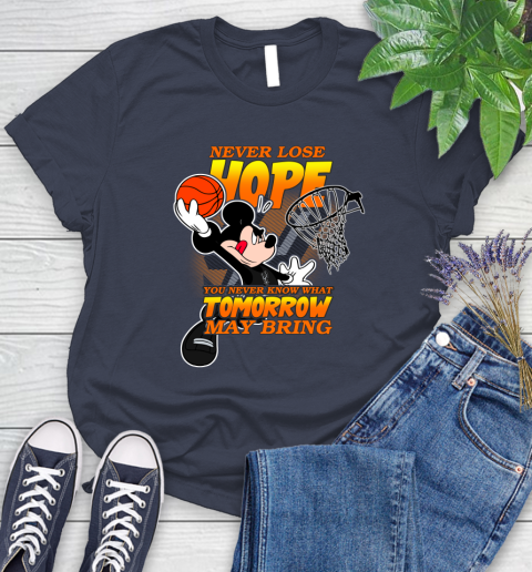 San Antonio Spurs NBA Basketball Mickey Disney Never Lose Hope Women's T-Shirt 14