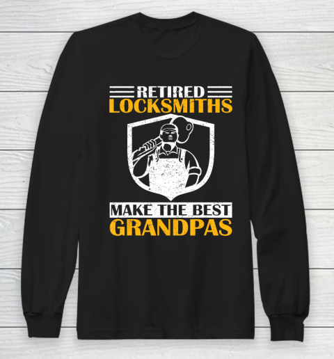 GrandFather gift shirt Vintage Retired Locksmith Make The Best Grandpa Retirement T Shirt Long Sleeve T-Shirt