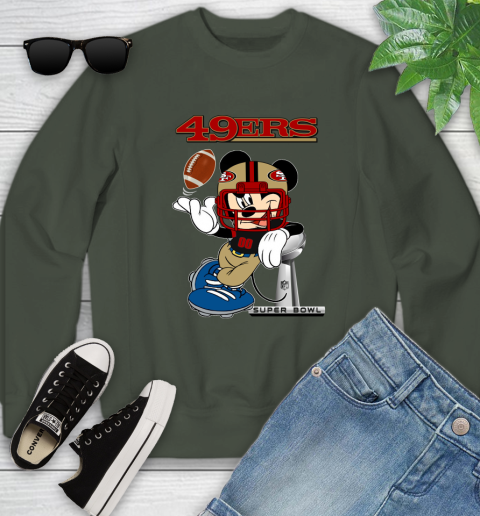 NFL San Francisco 49ers Mickey Mouse Disney Super Bowl Football T Shirt Youth Sweatshirt 10