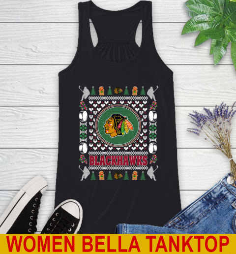 Chicago Blackhawks Merry Christmas NHL Hockey Loyal Fan Racerback Tank