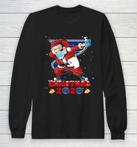 St.Louis Blues Funny Santa Claus Dabbing Christmas 2020 NHL Long Sleeve T-Shirt