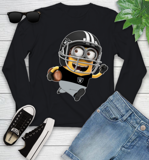 NFL Oakland Raiders Minions Disney Football Sports Youth Long Sleeve 2
