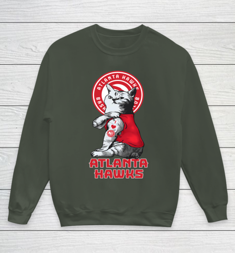 NBA Basketball My Cat Loves Atlanta Hawks Youth Sweatshirt 8