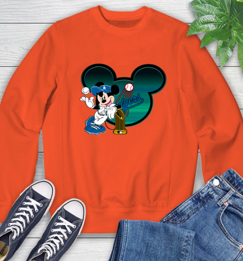MLB Los Angeles Dodgers The Commissioner's Trophy Mickey Mouse Disney Sweatshirt 4