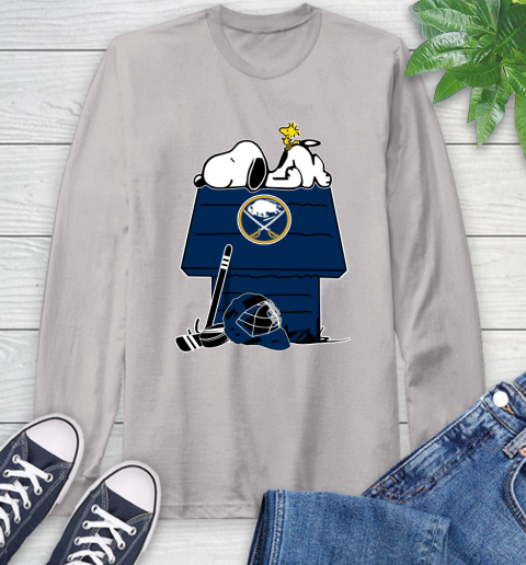 Buffalo Sabres NHL Hockey Snoopy Woodstock The Peanuts Movie Long Sleeve T-Shirt 12