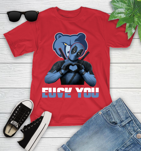 NBA Memphis Grizzlies Deadpool Love You Fuck You Basketball Sports Youth T-Shirt 13