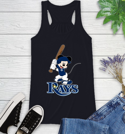 MLB Baseball Tampa Bay Rays Cheerful Mickey Mouse Shirt Racerback Tank 9
