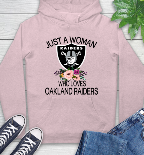 NFL Just A Woman Who Loves Oakland Raiders Football Sports Hoodie 7