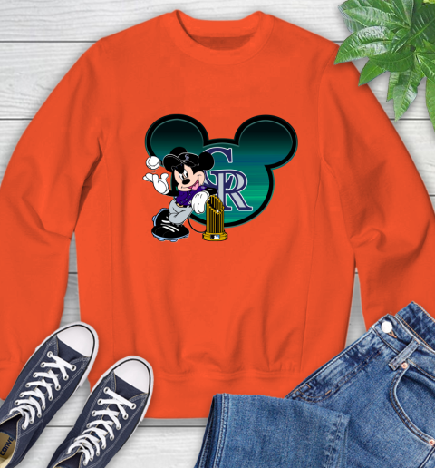 MLB Colorado Rockies The Commissioner's Trophy Mickey Mouse Disney Sweatshirt 4