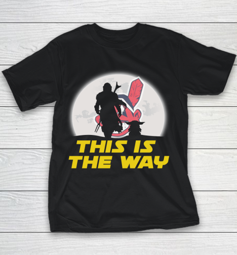 Cleveland Indians MLB Baseball Star Wars Yoda And Mandalorian This Is The Way Youth T-Shirt