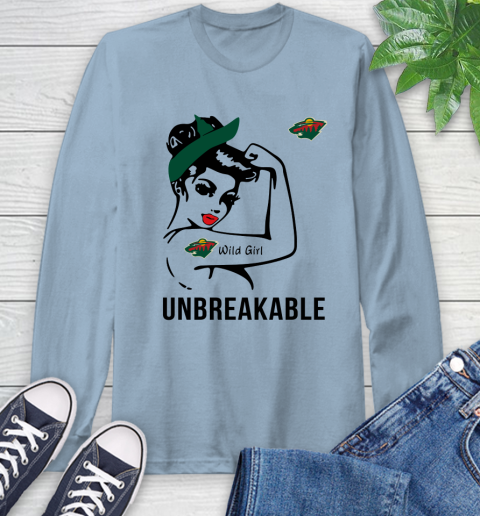 NHL Minnesota Wild Girl Unbreakable Hockey Sports Long Sleeve T-Shirt 6