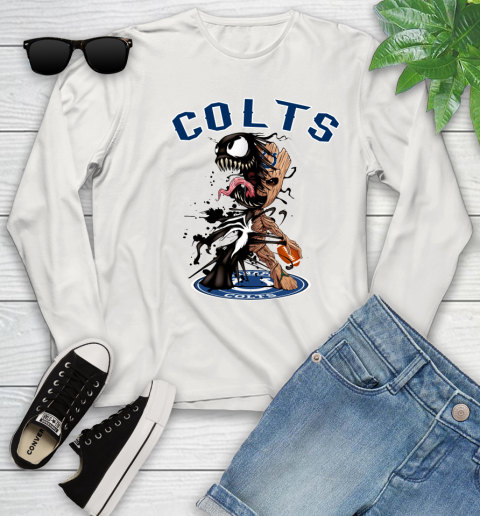 NFL Indianapolis Colts Football Venom Groot Guardians Of The Galaxy Youth Long Sleeve 12