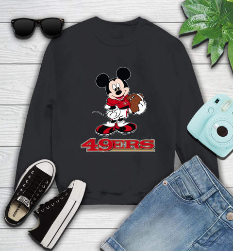 NFL Football San Francisco 49ers Cheerful Mickey Mouse Shirt Sweatshirt