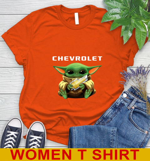 Star Wars Baby Yoda Hugs Chevrolet Car Shirt 87