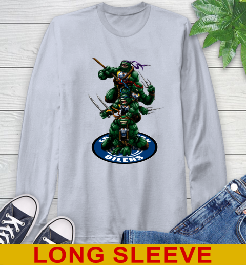 NHL Hockey Edmonton Oilers Teenage Mutant Ninja Turtles Shirt Long Sleeve T-Shirt 6
