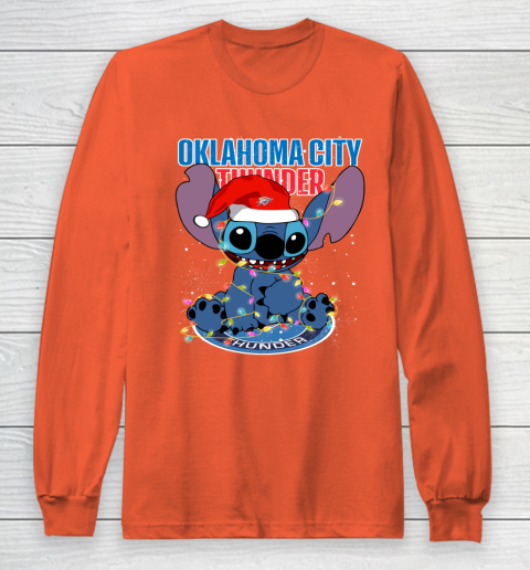 Oklahoma City Thunder NBA noel stitch Basketball Christmas Long Sleeve T-Shirt 3