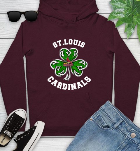 MLB St.Louis Cardinals Three Leaf Clover St Patrick's Day Baseball Sports Youth Hoodie 7
