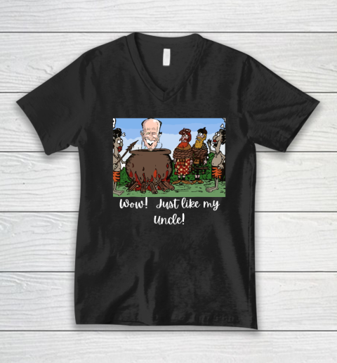 Funny Anti Joe Biden Cannibal Story About His Uncle V-Neck T-Shirt