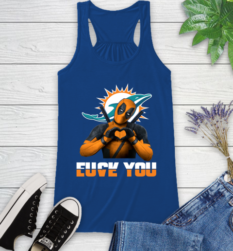 NHL Miami Dolphins Deadpool Love You Fuck You Football Sports Racerback Tank 8