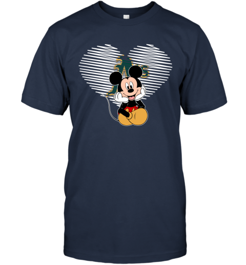MLB Oakland Athletics The Heart Mickey Mouse Disney Baseball T Shirt KWD3rSEAV07 classic t shirt 2 95 151514 front navy