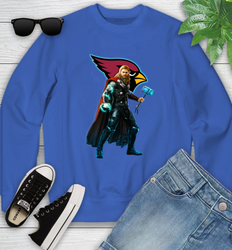 NFL Thor Avengers Endgame Football Arizona Cardinals Youth Sweatshirt 8