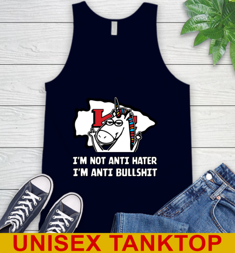 Kansas City Chiefs NFL Football Unicorn I'm Not Anti Hater I'm Anti Bullshit Tank Top 3