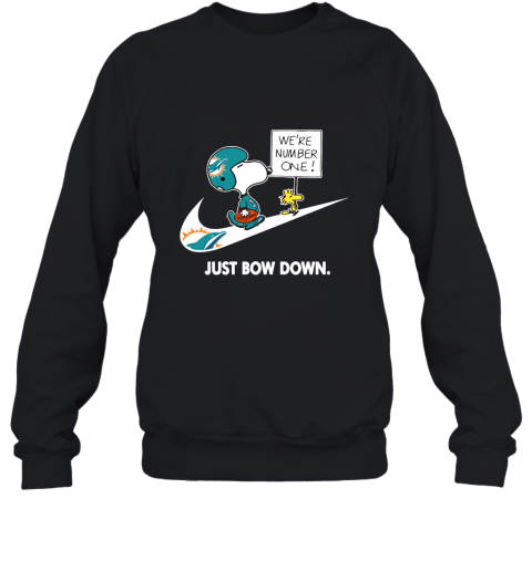 Miami Dolphins Are Number One – Just Bow Down Snoopy Sweatshirt