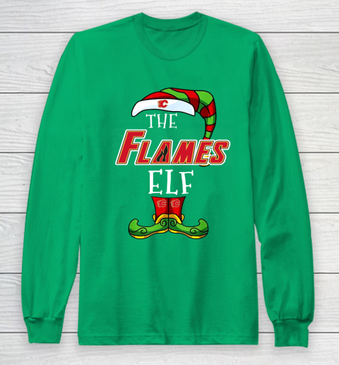 Calgary Flames Christmas ELF Funny NHL Long Sleeve T-Shirt 4