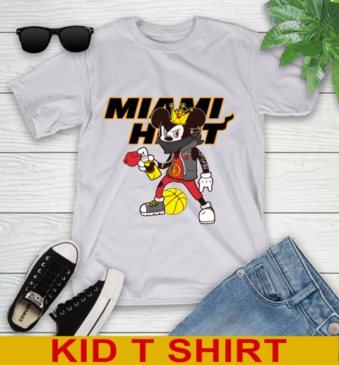 Miami Heat NBA Basketball Mickey Peace Sign Sports Youth T-Shirt 5