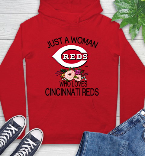 MLB Just A Woman Who Loves Cincinnati Reds Baseball Sports Hoodie 8