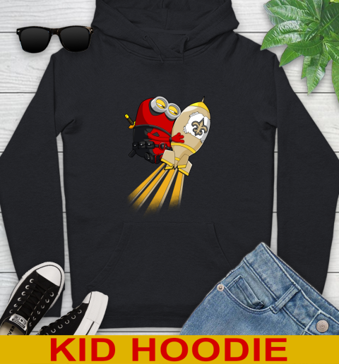 NFL Football New Orleans Saints Deadpool Minion Marvel Shirt Youth Hoodie