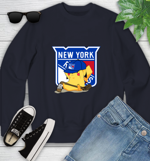 NHL Pikachu Hockey Sports New York Rangers Youth Sweatshirt 3