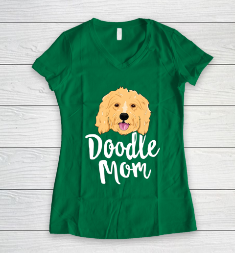 Dog Mom Shirt Doodle Mom T Shirt Women Goldendoodle Dog Puppy Mother Women's V-Neck T-Shirt 3