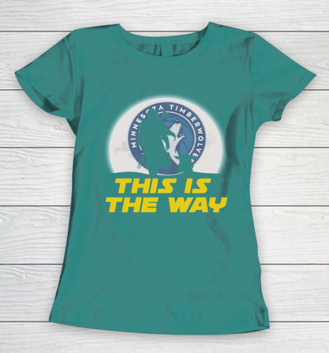 Minnesota Timberwolves NBA Basketball Star Wars Yoda And Mandalorian This Is The Way Women's T-Shirt 10