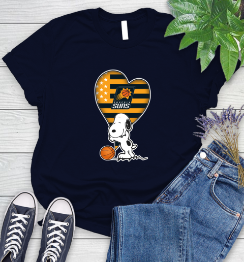 Phoenix Suns NBA Basketball The Peanuts Movie Adorable Snoopy Women's T-Shirt 3