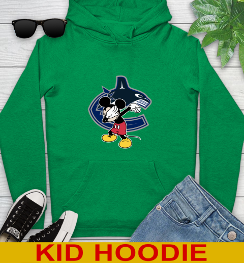Vancouver Canucks NHL Hockey Dabbing Mickey Disney Sports Youth Hoodie 8