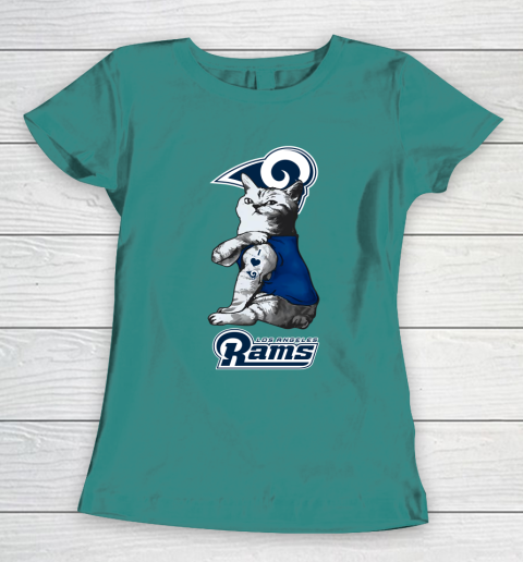 NFL Football My Cat Loves Los Angeles Rams Women's T-Shirt 10