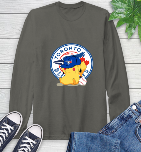 MLB Pikachu Baseball Sports Toronto Blue Jays Long Sleeve T-Shirt 8