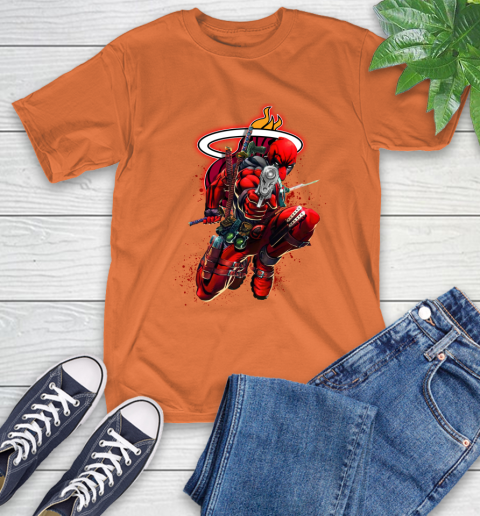 NBA Deadpool Marvel Comics Sports Basketball Miami Heat T-Shirt 5