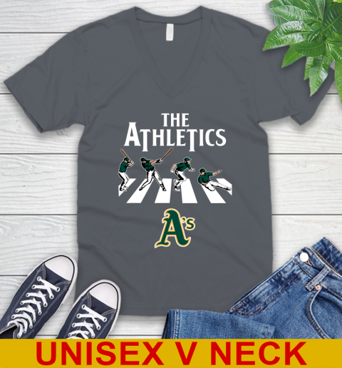MLB Baseball Oakland Athletics The Beatles Rock Band Shirt V-Neck T-Shirt 4
