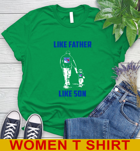 New York Rangers NHL Hockey Like Father Like Son Sports Women's T-Shirt 7