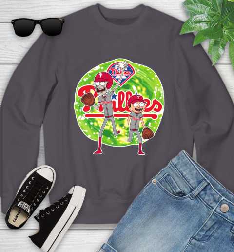 MLB Philadelphia Phillies Rick And Morty Baseball Sports Youth Sweatshirt 7 MLB Philadelphia Phillies Rick And Morty Baseball Sports Youth Sweatshirt - Image 7