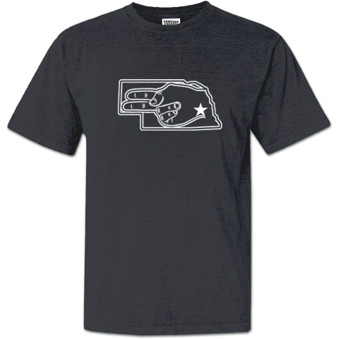 Nebraska Cornhuskers Go Big Red Hand Sign Premium Dyed Heavyweight T-Shirt