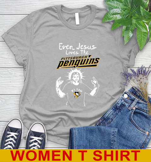 Pittsburgh Penguins NHL Hockey Even Jesus Loves The Penguins Shirt Women's T-Shirt 5